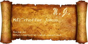 Márhoffer Jakus névjegykártya